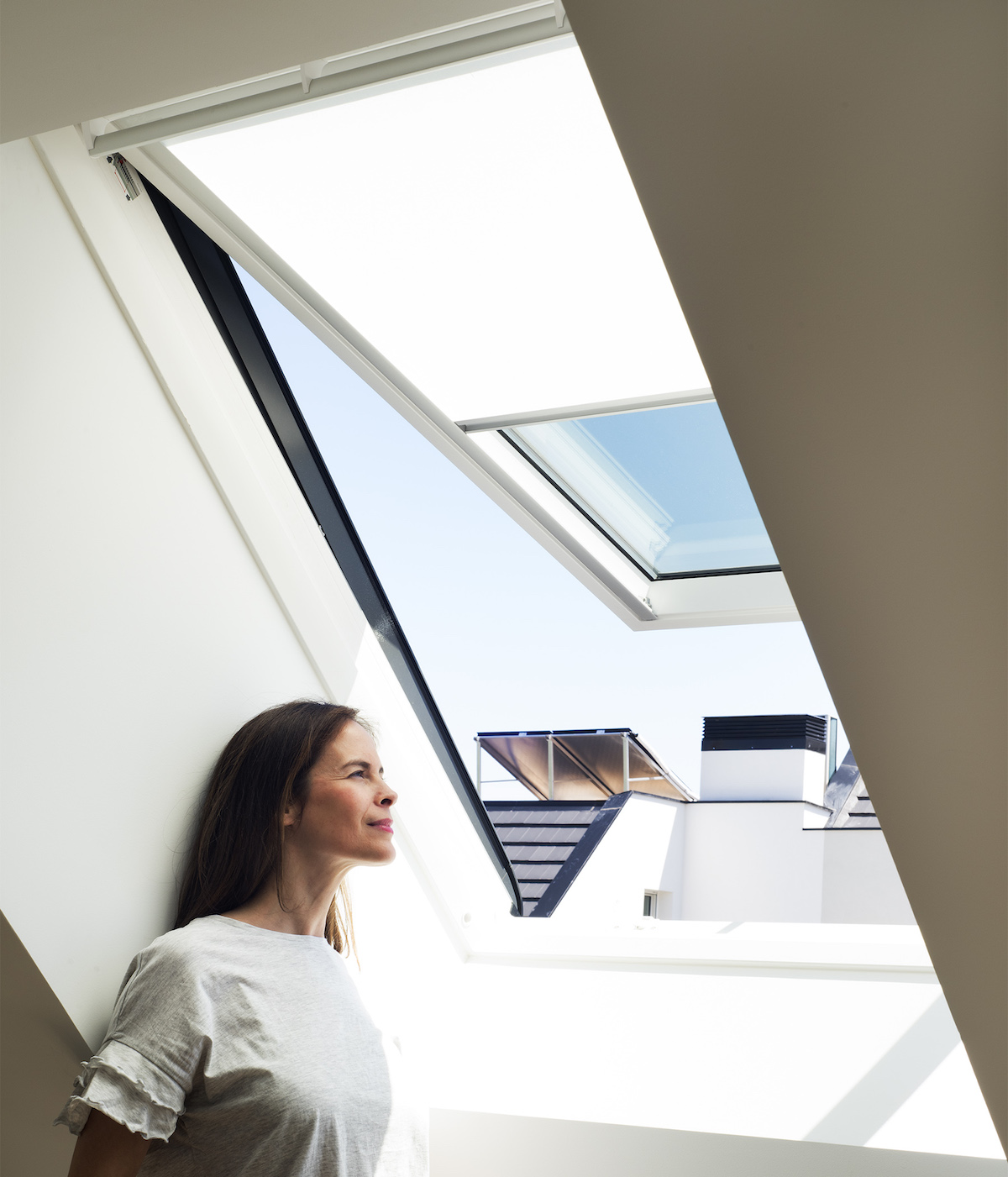 Velux GPL roof window admits natural light and fresh air while maximizing outdoor views