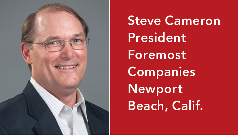 Headshot of Steve Cameron, president of Foremost Companies in Newport Beach, Calif.