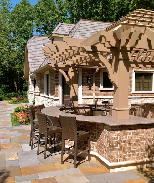 pergola provides outdoor shade-Hursthouse Landscape Architects and Contractors