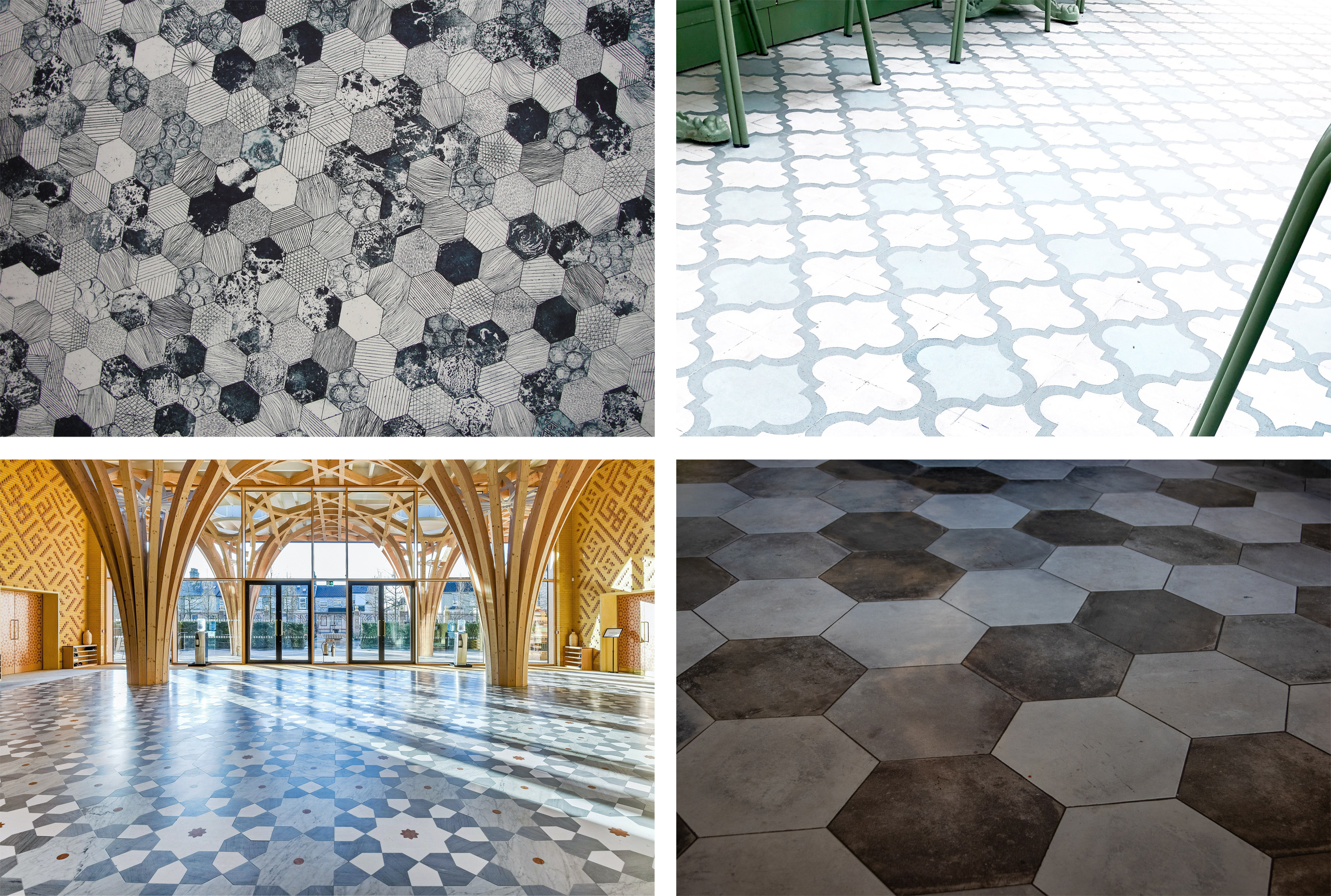 Kitchen design trend, patterned floors