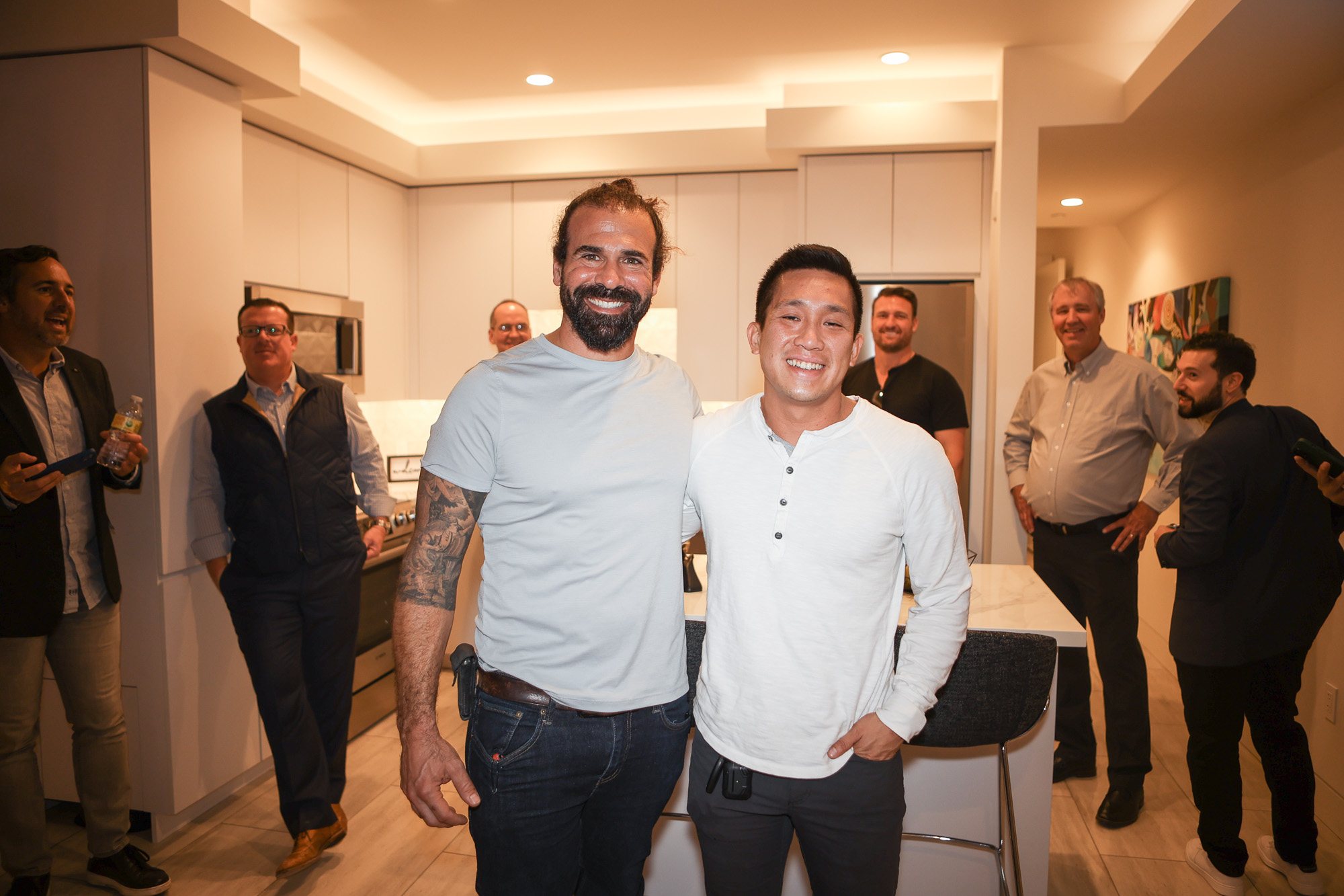 Matthew Rapa and Curtis Wong at the Cloud S modular, modern apartment unveiling event