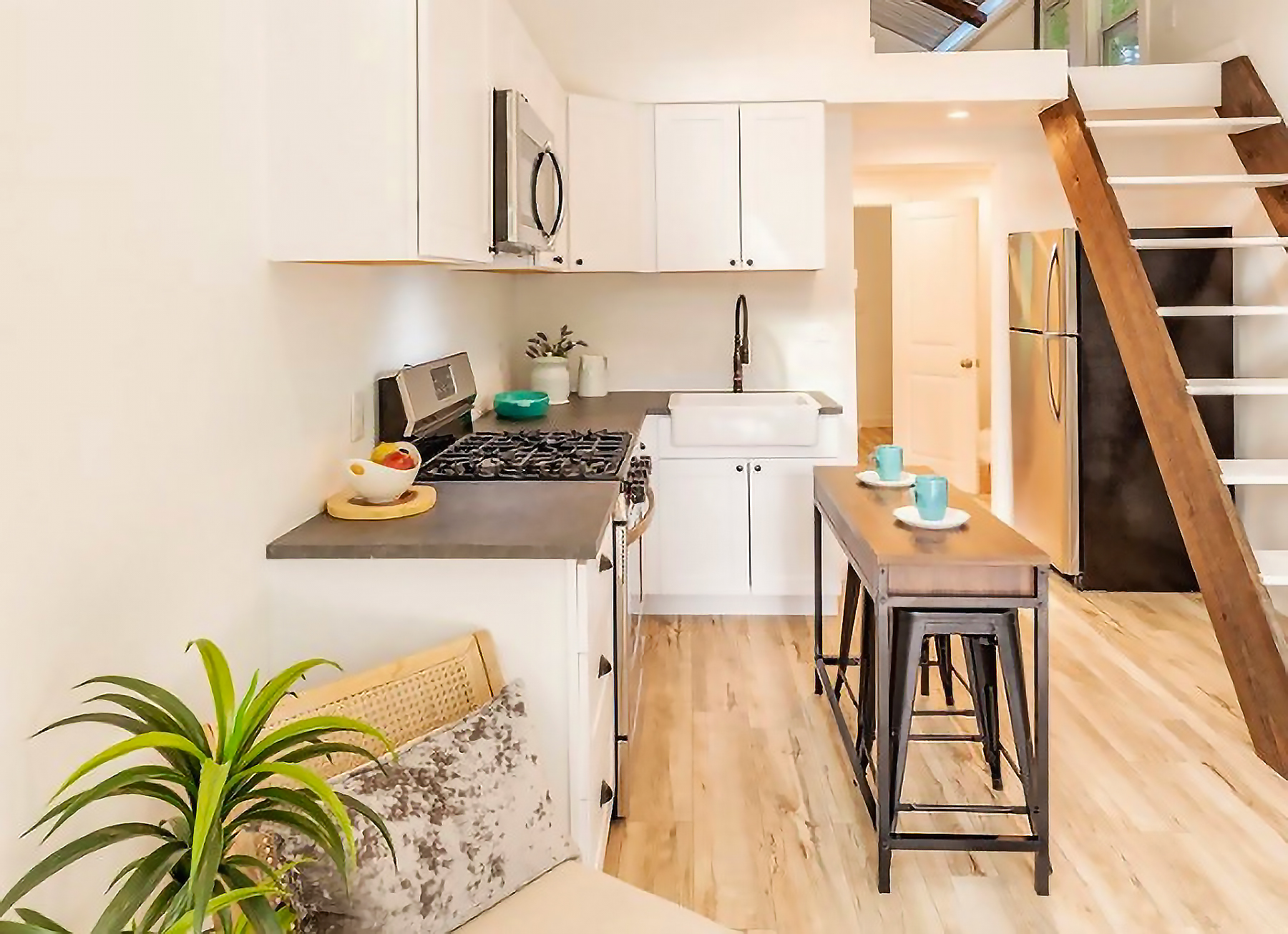 Tiny home interior kitchen