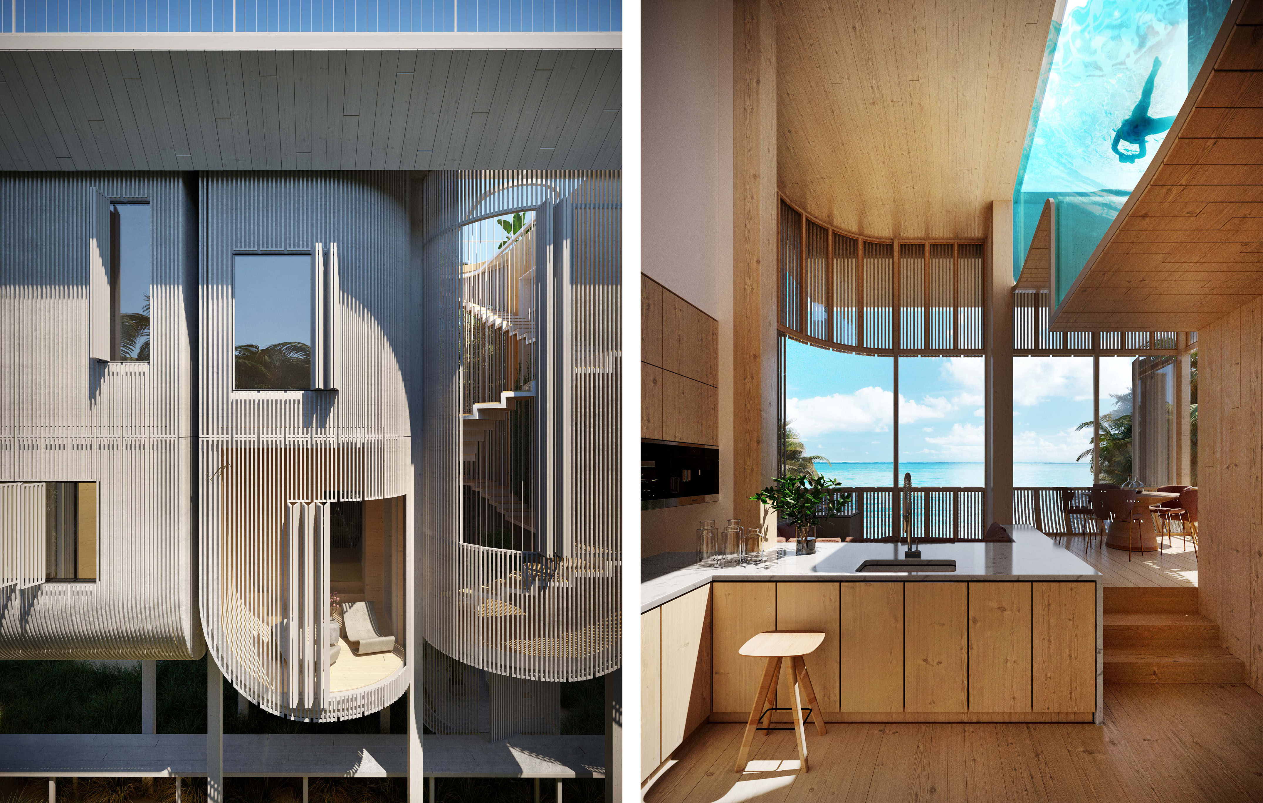Modern kitchen interior Miami House rendering