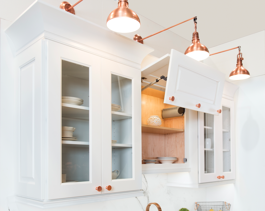 White kitchen cabinets, Photo courtesy Wellborn