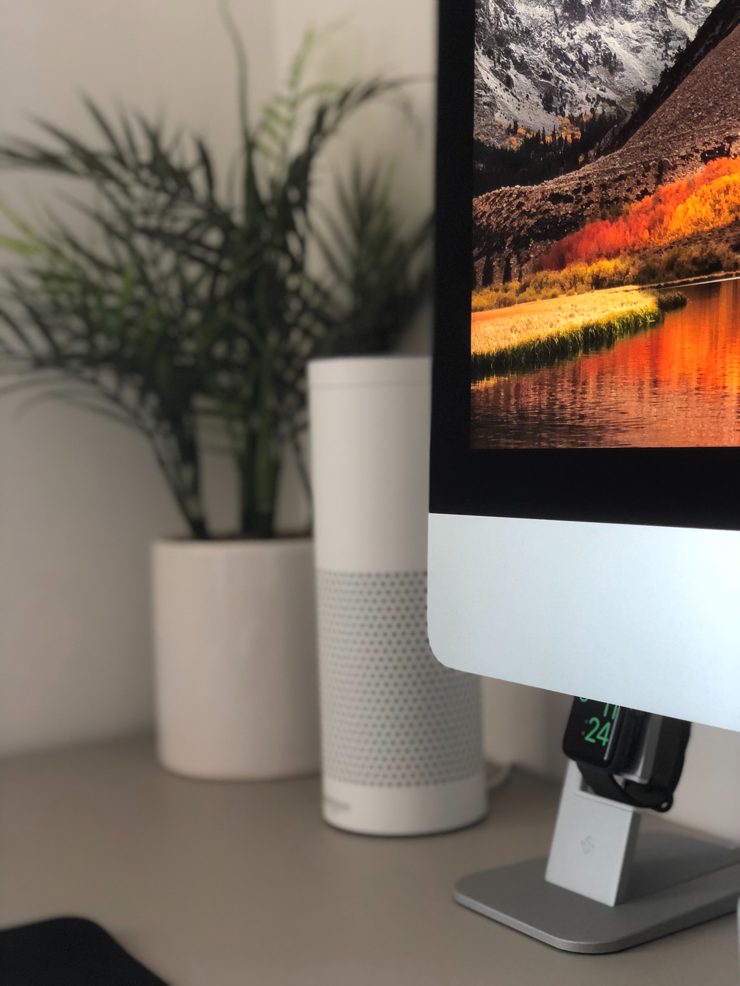 Desk with Amazon Echo