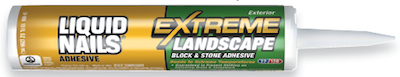 A tube of Liquid Nails Extreme Landscape Block and Stone Adhesive