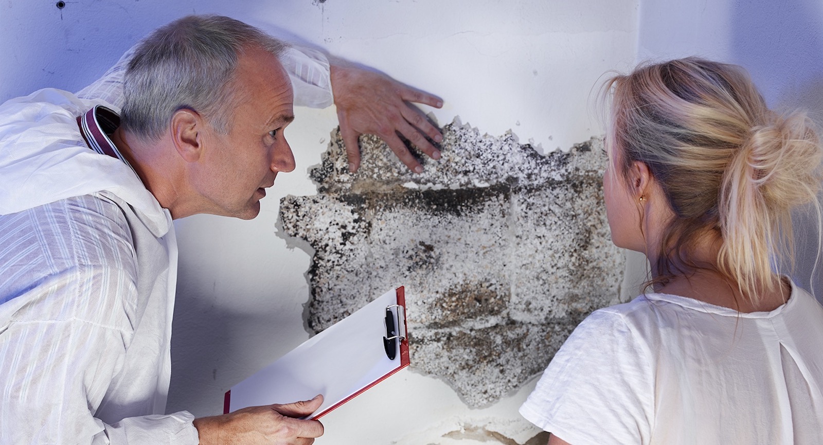 Discovering mold in the wall of a new-construction home