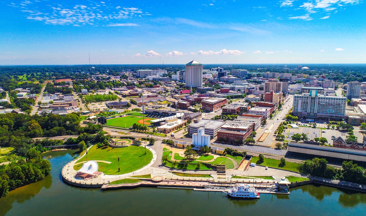 Aerial view of downtown Montgomery, Alabama