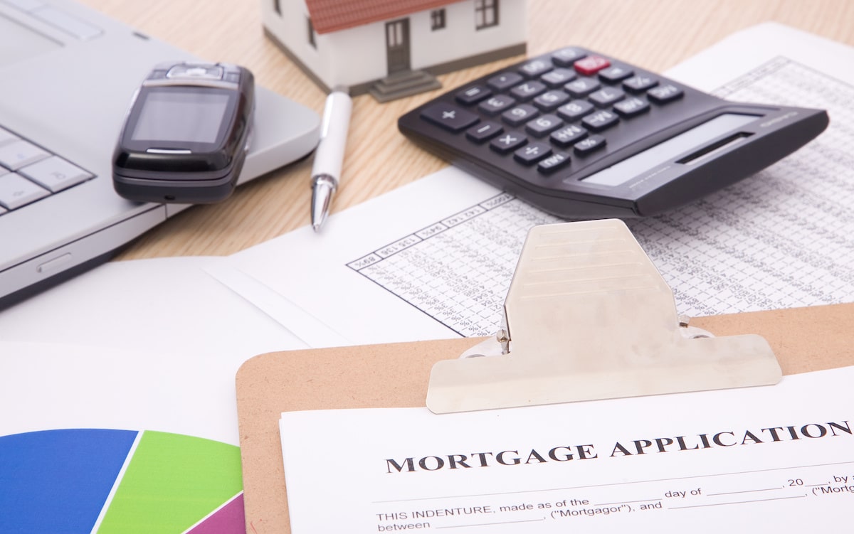 Mortgage application on desk