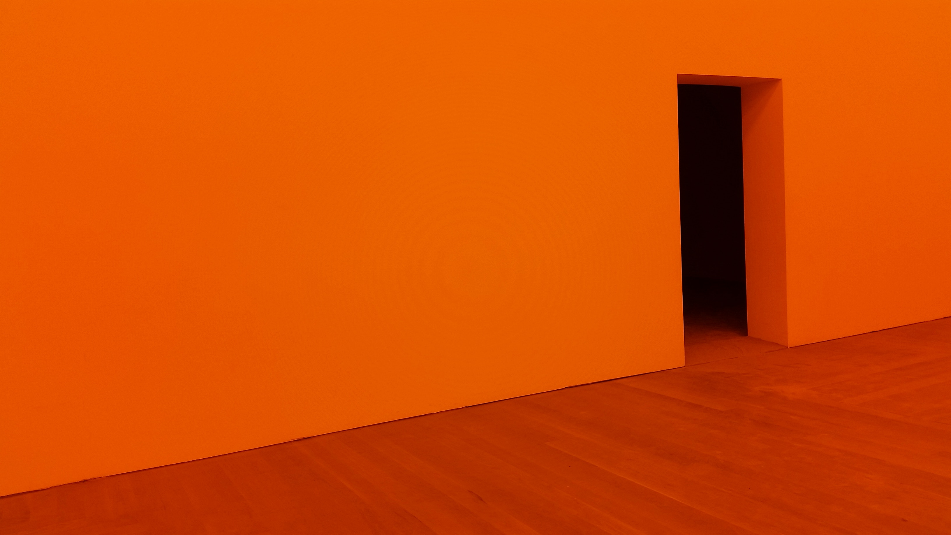 Orange wall and floor