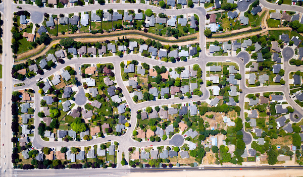 Neighborhood aerial view
