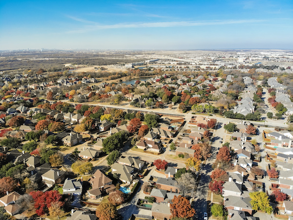 Neighborhood overhead aerial pic
