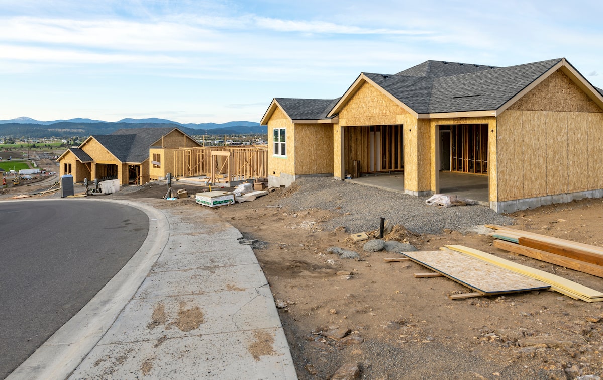 New construction in residential subdivision