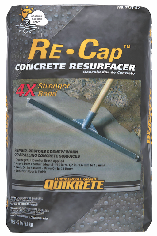 Re-Cap Concrete Resurfacer from Quikrete makes it fast and easy to transform deteriorated concrete surfaces into a durable, long-lasting sidewalk, driveway, or patio. The resurfacer bonds to concrete stronger than the concrete itself, the company says. It applies with a squeegee, trowel, or brush and has a walk-on time of  8 hours and drive-on time of 24 hours. IBS Booth C5315. 