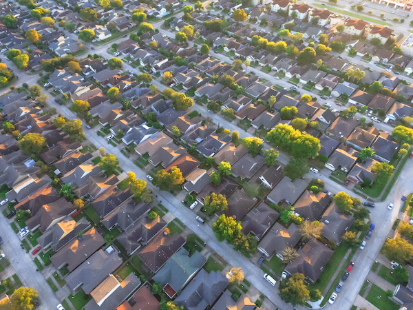 Residential neighborhood aerial