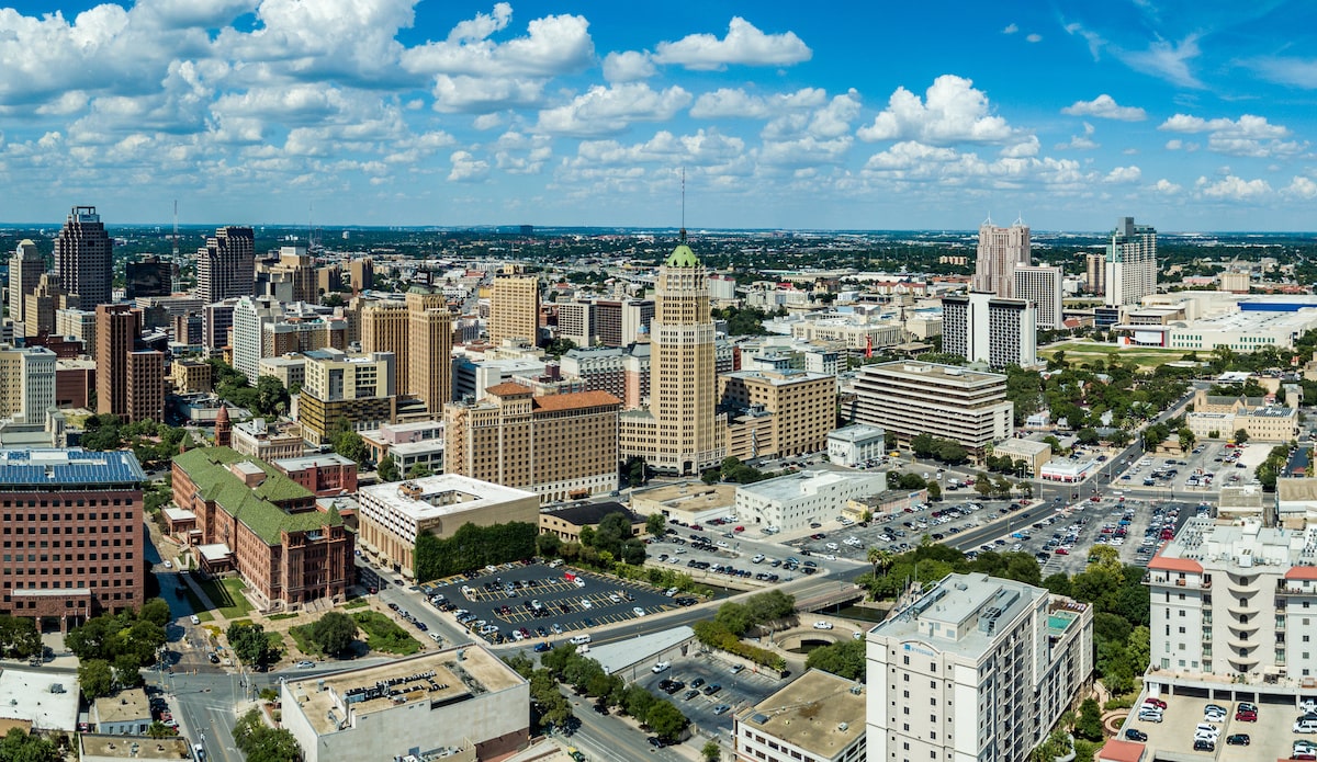 San Antonio downtown aerial view
