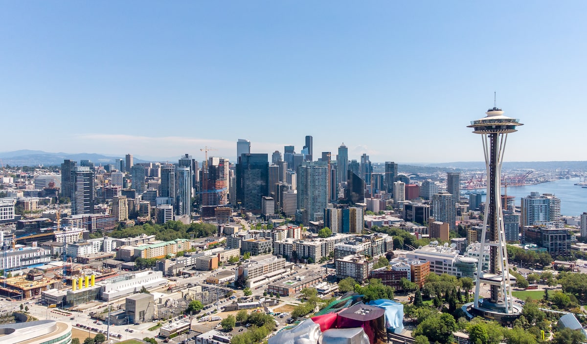 Aerial view of Seattle, WA