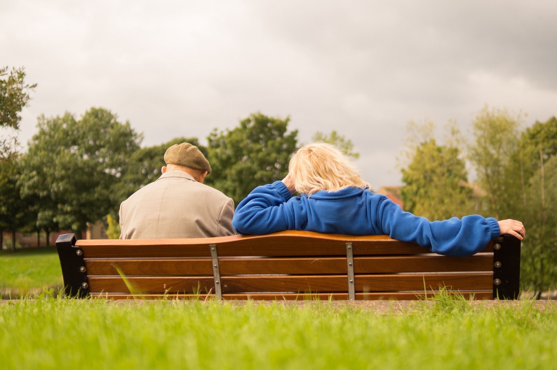 senior citizens on a bench