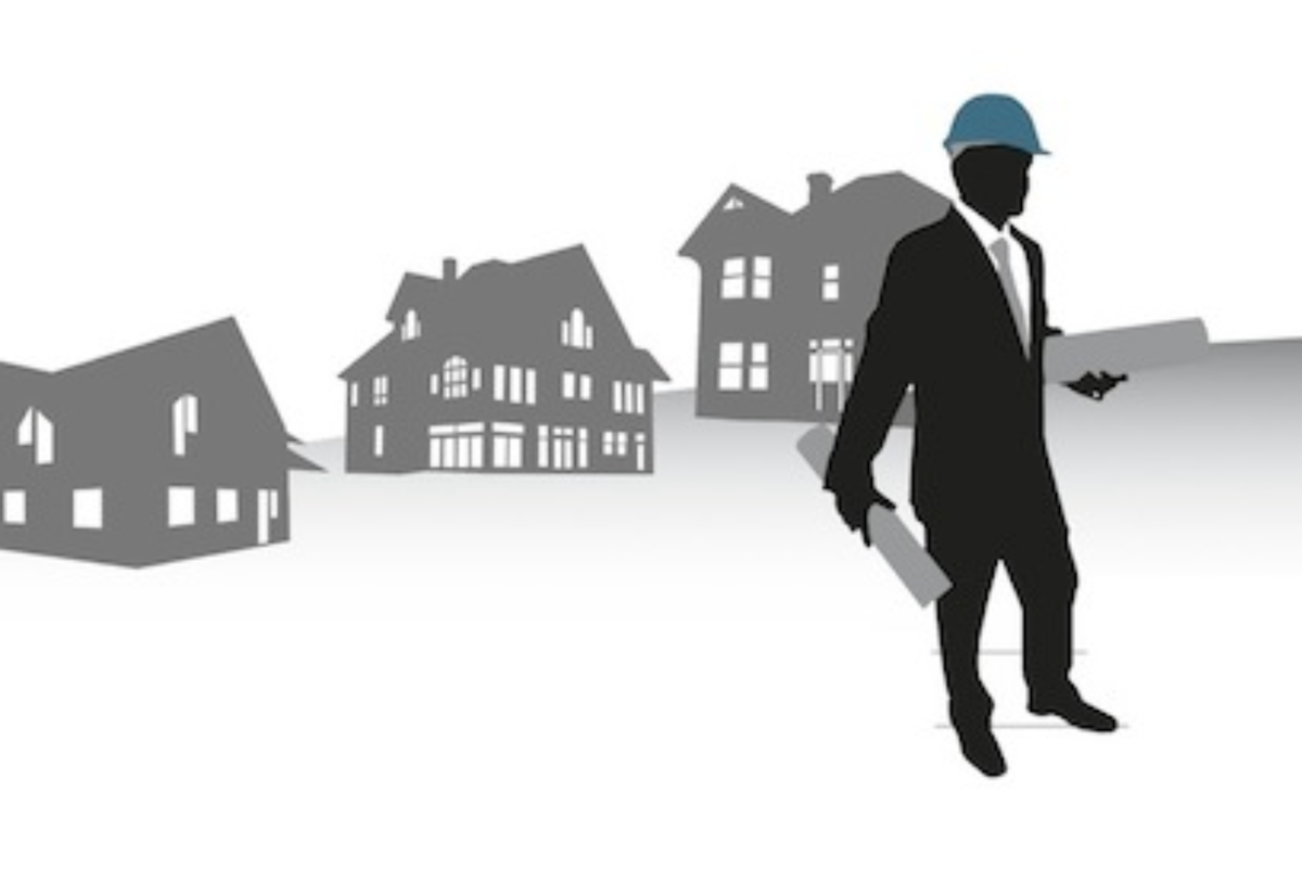 Silhouette of home builder 
