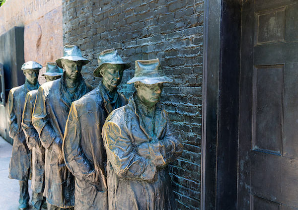Statues of great depression line