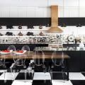 Black and white kitchen by Angela Harris, Trio Environments