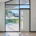 Aspire House front door with trapezoidal window