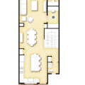 Floor plan of DTJ Design's Homeplace Townhome live/work home.