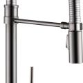 Industrial style spring kitchen faucet, photo courtesy Delta