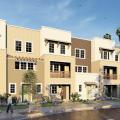 Three-story townhomes designed by Kevin L. Crook Architect, exterior facade