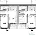 The Second Floor plan for Provence Lane, which includes two balconies for each unit.