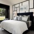 Mondrian-style black and white design in the bedroom