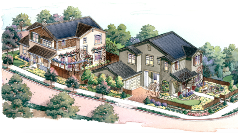 Starter Home plan 1 aerial view