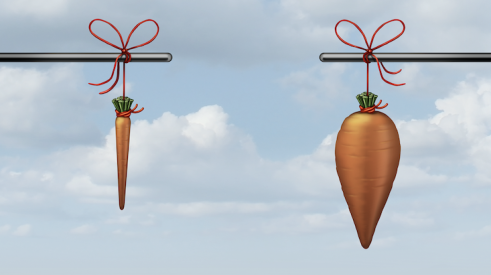 Carrots hanging from sticks as incentives for employees to put customers first