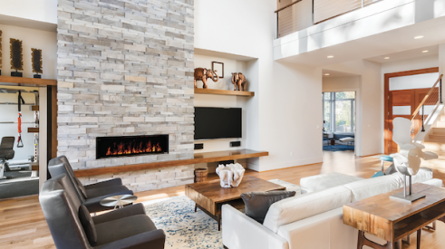 Modern Flames FusionFire fireplace in living room