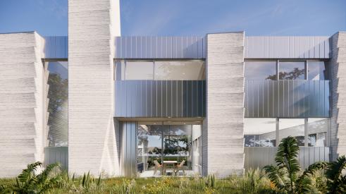 2-story 3D Printed House Visualization rendering