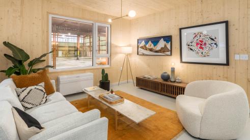 ModPro Living Room mass timber modular prototype