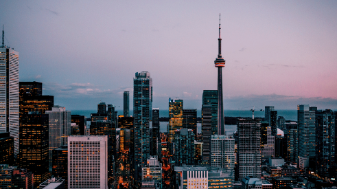 Toronto, Canada cityscape at night