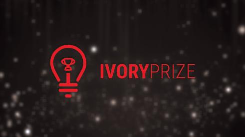 Ivory Prize awards logo with silver background