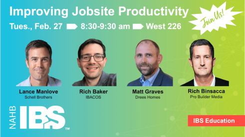 Promo for jobsite productivity educational session at IBS 