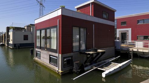 Floating house prototypes designed to cope with sea level rise