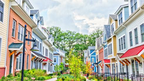 Colorful townhomes