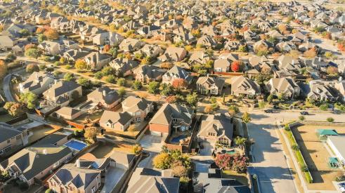 Aerial of neighborhood