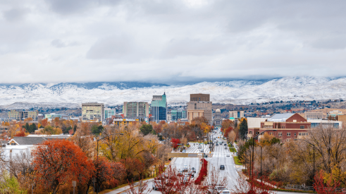 View of Boise, Idaho, in winter