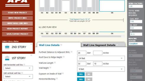 APA – The Engineered Wood Association’s online Wall Line Bracing Calculator eases wall   bracing by streamlining the process.