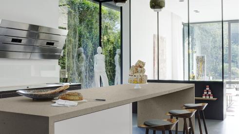 DuPont Corian Resilience Technology as seen in these kitchen counters