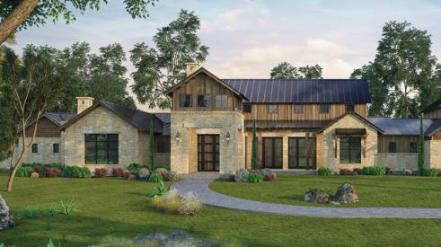 A rendering of the Guadalupe River Ranch built with Tyvek DrainVent Rainscreen.