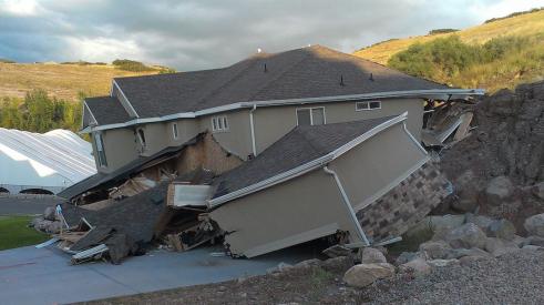 house collapse due to landslide