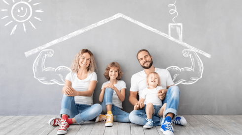 Young family feeling optimistic about their home