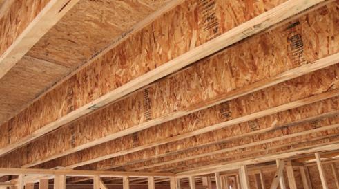 Advanced framing techniques such as framing with I-joists spaced 24” on center reduces labor and material costs.