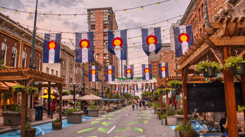 Larimer Square in Denver—the hottest housing market MSA in December 2023, according to the U.S. News Housing Market Index 